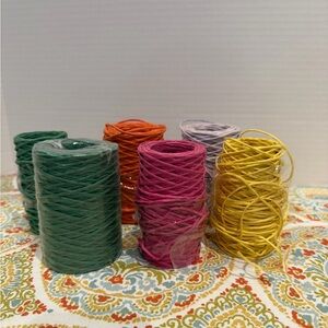 Raffia Stripes Paper String,Colorful Twisted Paper Craft String/Cord/Rope Wired